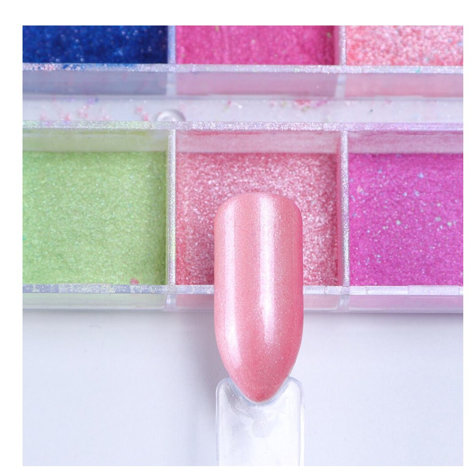 GUAPÀ - Nagel Nail Art Holografische Glinster Glitter Poeder - Diverse Kleuren - 12 stuks - Gio Cosmetics