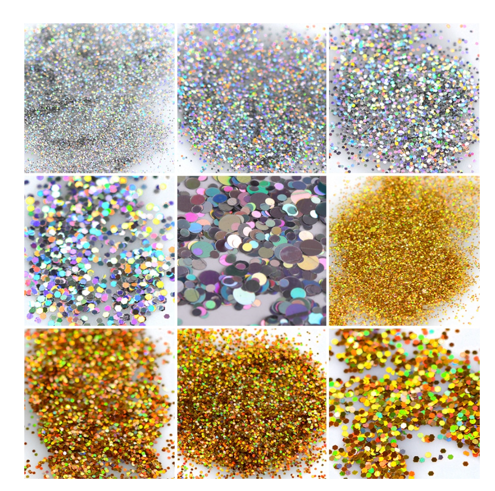 GUAPÀ - Nagel Nail Glitter Poeder & Nagel Decoratie - Goud / Zilver - 12 stuks - Gio Cosmetics