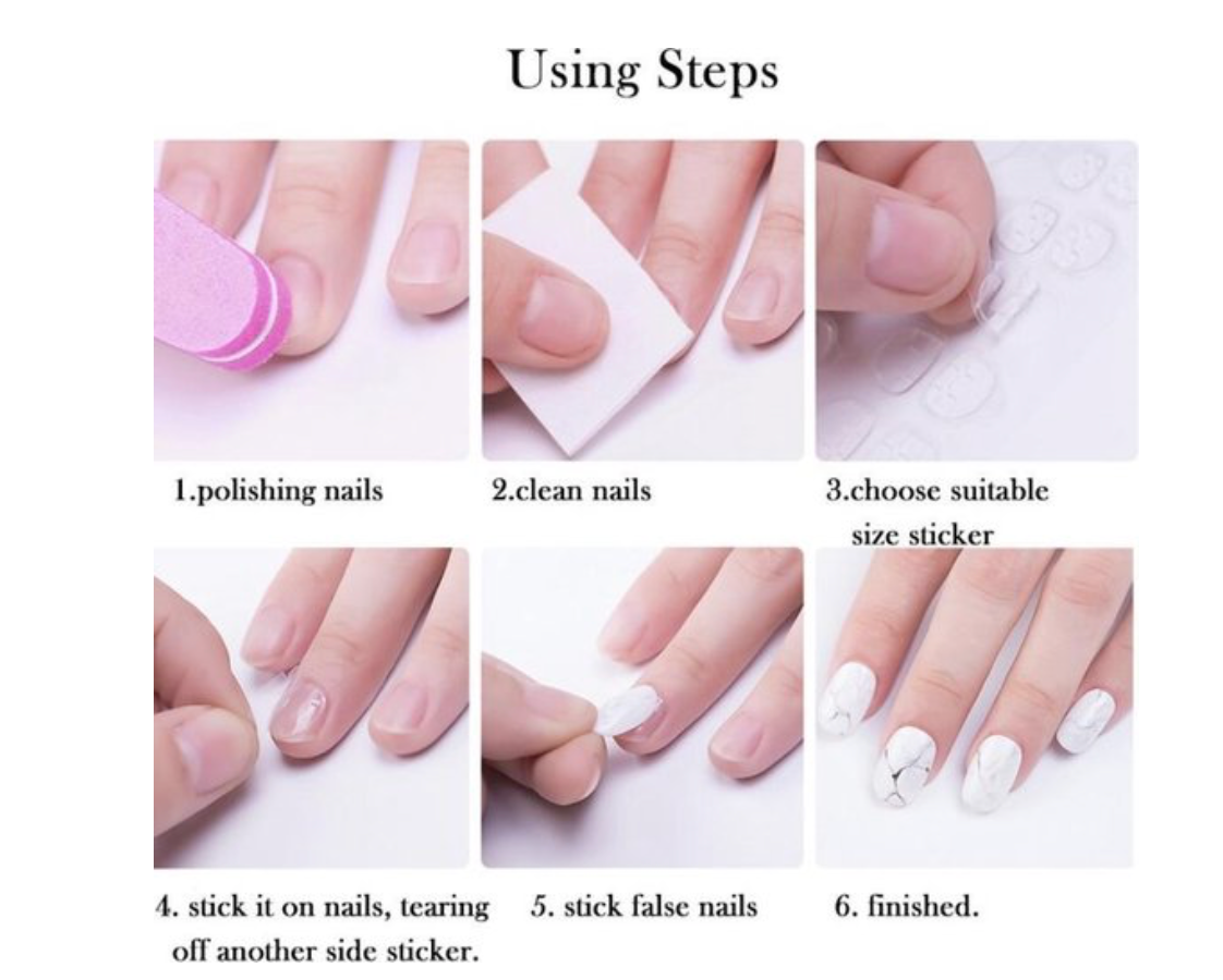 GUAPÀ® Plaknagels met Nagellijm | Zalm Roze 24 stuks