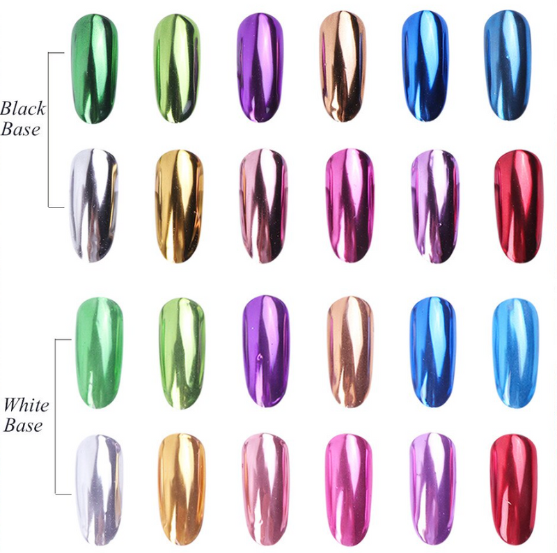 GUAPÀ - Holografische Glitter Poeder - Navy - Chrome Nails - 1 stuk - Gio Cosmetics