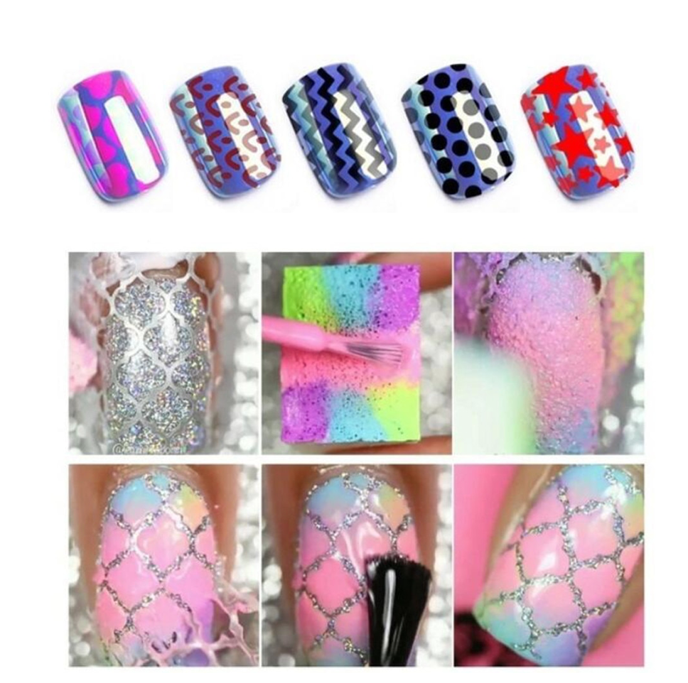 GUAPÀ - Nail Art Nagel Sjabloon Stickers 12 vellen - Zelfklevende Nagelstickers & Nageldecoratie - Gio Cosmetics