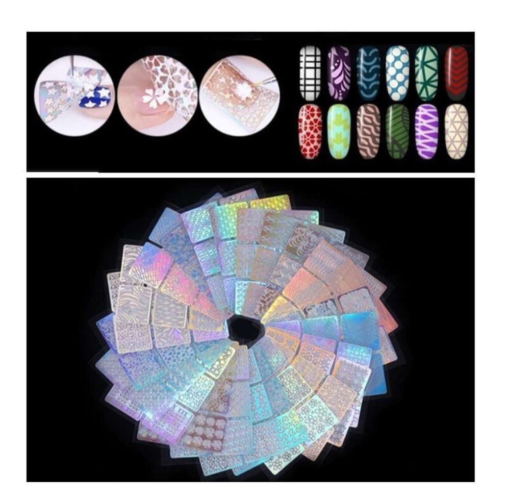 GUAPÀ - Nail Art Nagel Sjabloon Stickers 12 vellen - Zelfklevende Nagelstickers & Nageldecoratie - Gio Cosmetics