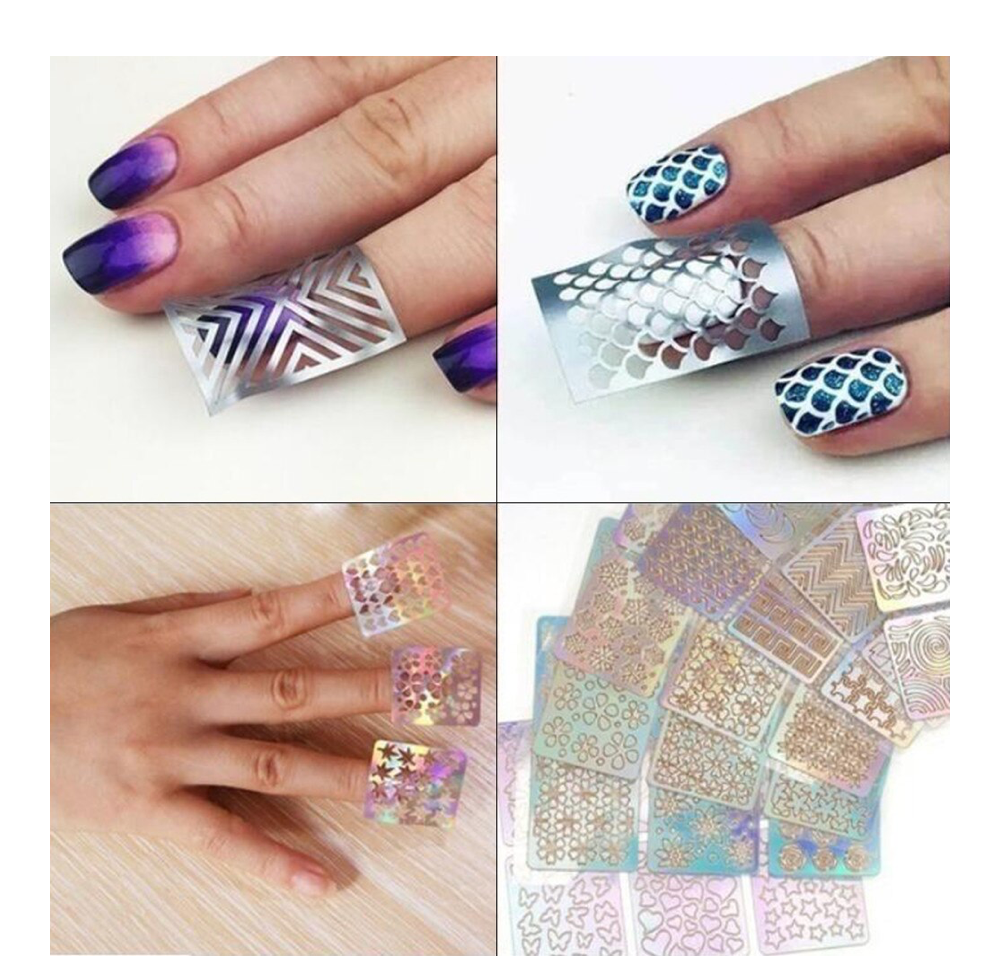 GUAPÀ - Nail Art Nagel Sjabloon Stickers 12 vellen - Zelfklevende Nagelstickers & Nageldecoratie - Gio Cosmetics