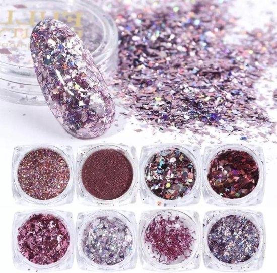 GUAPÀ® Nagel Glitter Poeder Set Easy | Goud Rosé