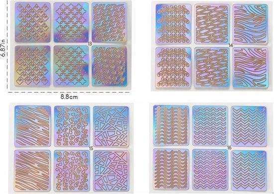 GUAPÀ® Nail Art 3D Sticker & Sjablonen Set | 15 Sticker Vellen