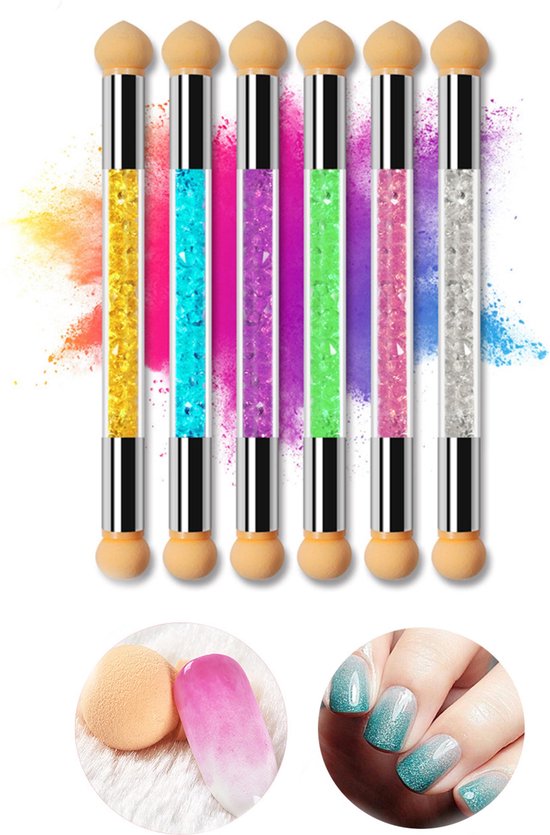 GUAPÀ® Nail Art Spons Stempel Penselen | 6 stuks