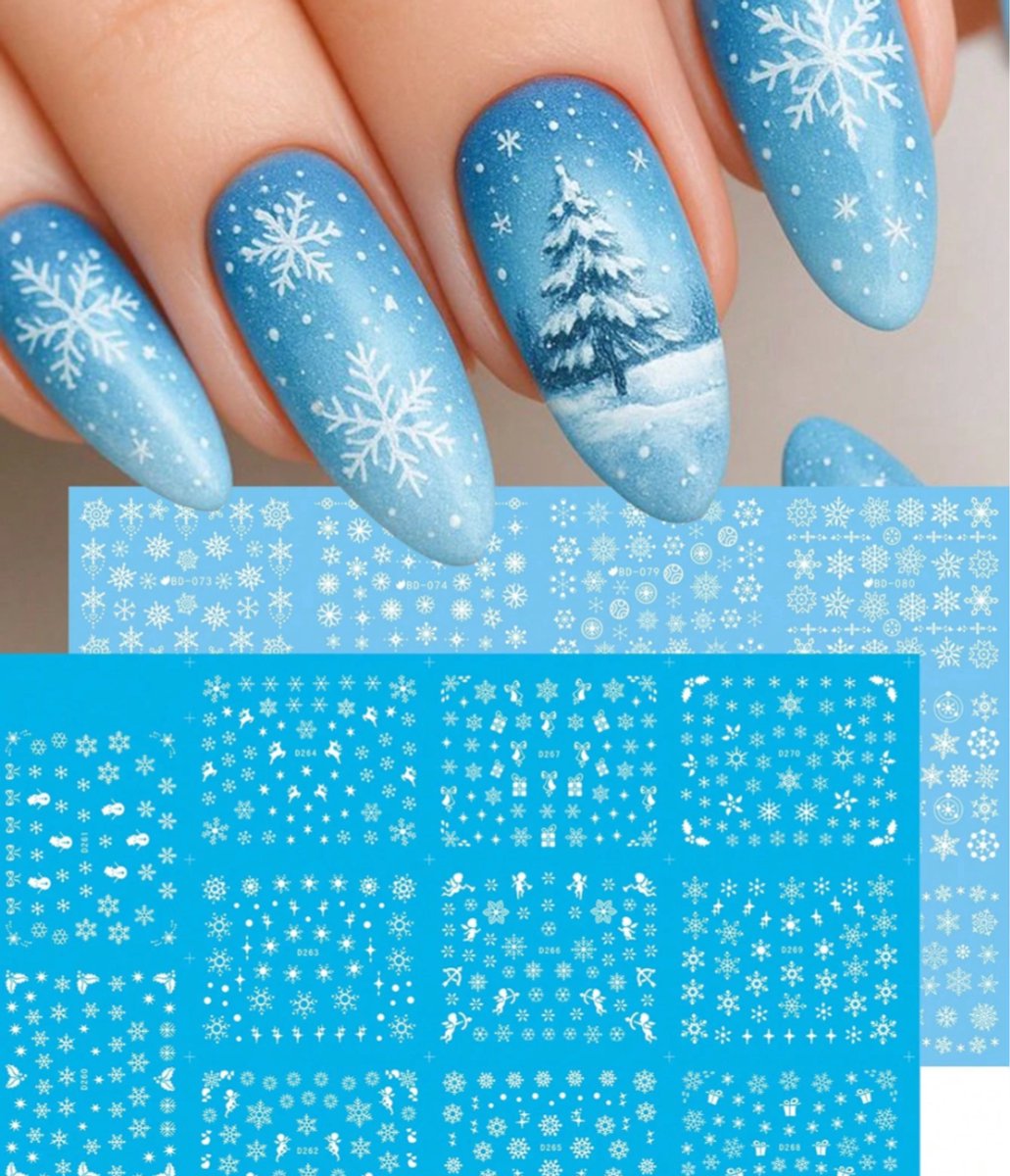 GUAPÀ® Nagelstickers 23 Diverse patronen | Kerst nagelstickers | Nail Art | Nageldecoratie kerstvormpjes | Kinder Kerst Nagel Stickers | 2 Vellen Nagelstickers kerstvellen