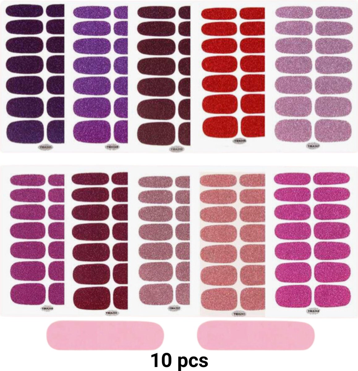GUAPÀ® Nagelstickers & Nail wraps - Nail Art - Nagel Folie - Glitter Stickers - Nagelstickers - Nagellak Stickers - 10 Nail Art stickervellen