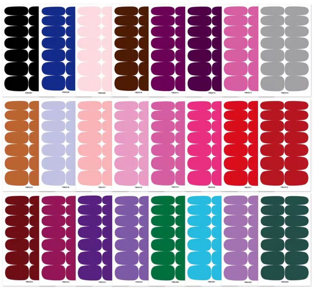 GUAPÀ® Nagelstickers & Nail wraps - 24 Vellen - Diverse kleuren Nagellak Wraps