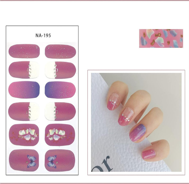 Nail Wraps Nagelstickers 20 pcs | Glitters met patroontjes