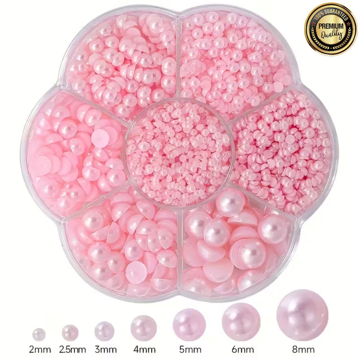 GUAPÀ® Rhinestones Parels Roze Nail Art | Roze Kralen | Nagel Decoratie | Strass Steentjes | Bruidsnagels | Manicure | Nagelversiering | Nagel Diamantjes Pareltjes Roze | Nail Art | Diverse Maten Delige Parels en Kralen Set Roze