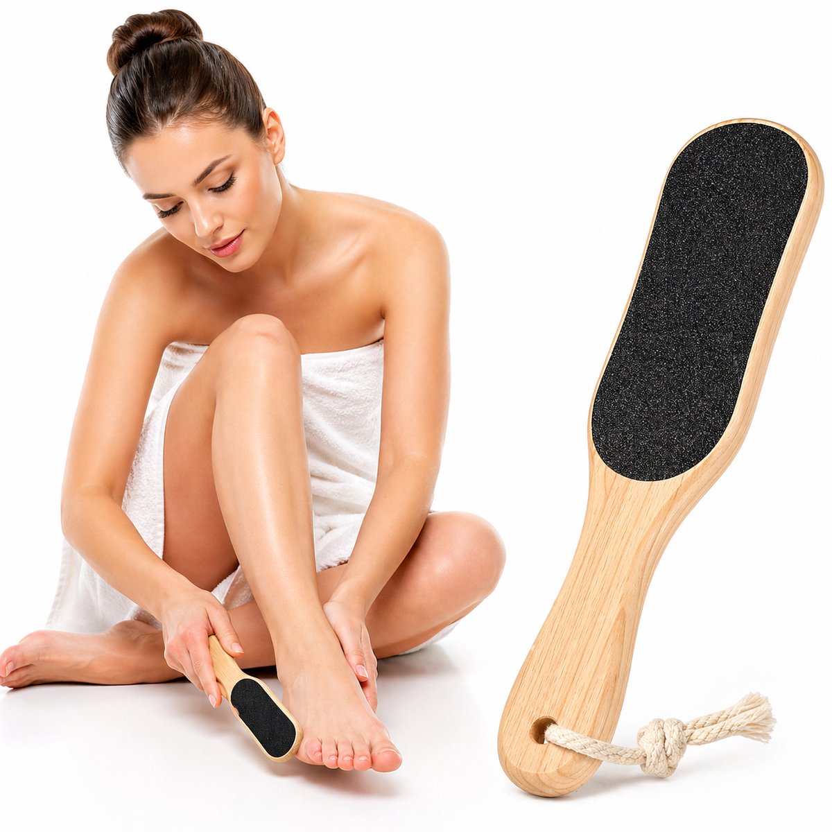 GUAPÀ® Eeltverwijderaar EeltVijl - Eeltschraper - Professionele Voetvijl - Eeltrasp - Eelt Verwijderen - Voeten Vijl - RVS Vijl - Eelt Verwijderaar - Eeltmesje - Pedicure - Voetverzorging - Professionele Eeltverwijderaar Rasp Hout