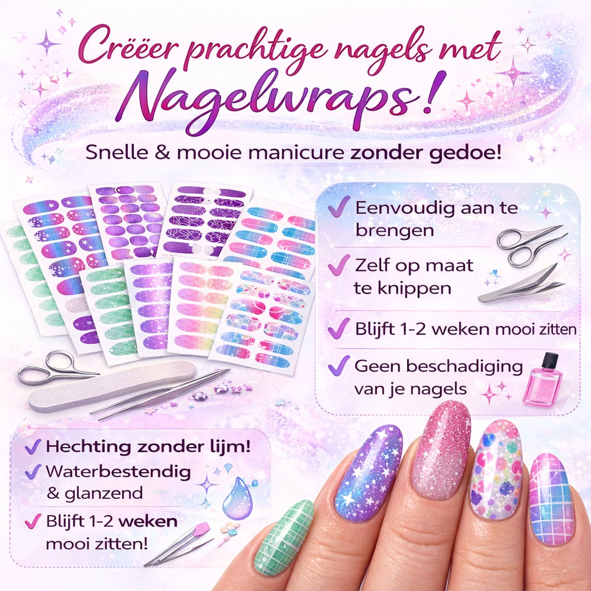 GUAPÀ® Nagelstickers & Nail wraps - 108 Pcs