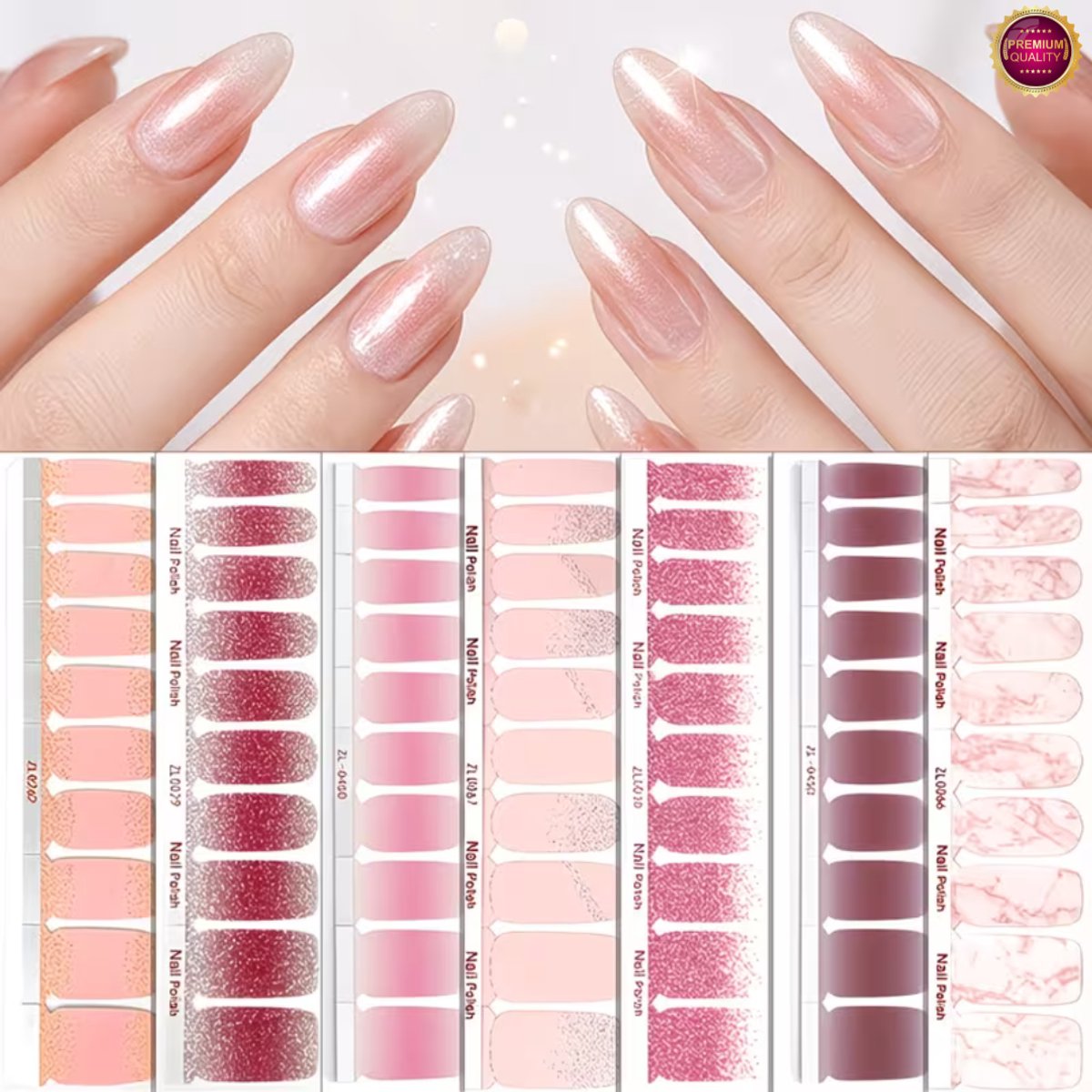 GUAPÀ® Nagelstickers & Nail wraps - 7 Vellen - Diverse kleuren Nagellak Wraps