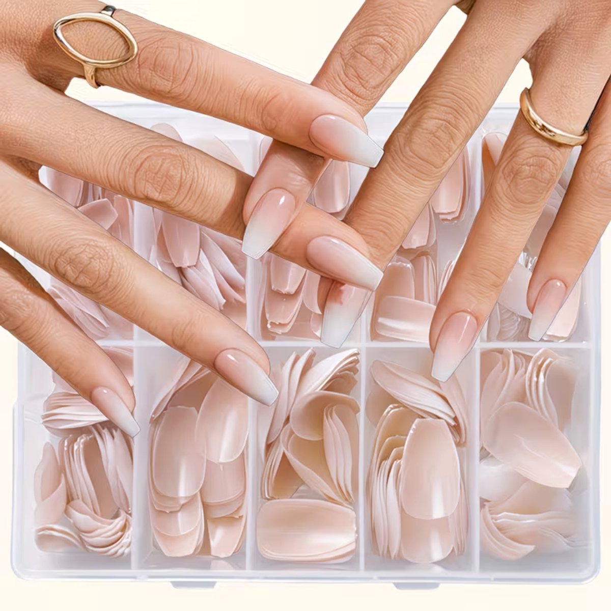 GUAPÀ® Plaknagels 240 Pcs Naturel Kleur | Ballerina Nagel Tips | Kunstnagels | Valse nagels | Press On Nails | Nepnagels Babyboom Nude 240 Stuks Ballerina Shape