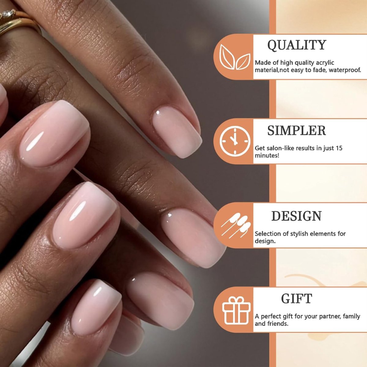 GUAPÀ® Plaknagels Nude Roze | Korte Nagels | Babyboom Pink | 24 stuks valse nagels | Press On Nails | Nepnagels Nude Roze 24 Korte Nagels