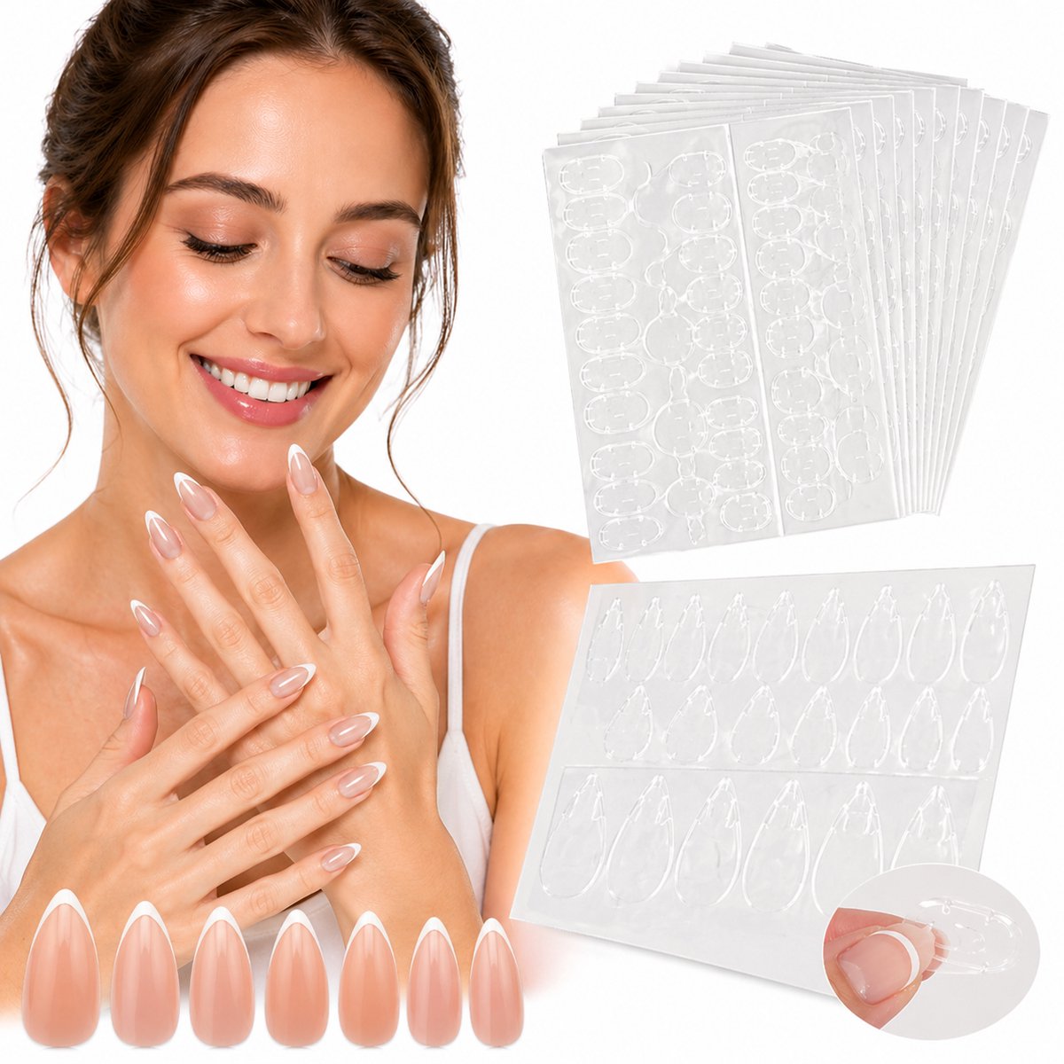 GUAPÀ® Dubbelzijdige Nagelplakkers 15 Vellen - Voor Plaknagels - Kunstnagels - Nagellijm - 15 vellen - Plakkers voor Nepnagels - Makkelijk, Snel & Veilig - Nagelstickers - 15 Vellen Nagelplakkers voor Plaknagels - DIY Nagels