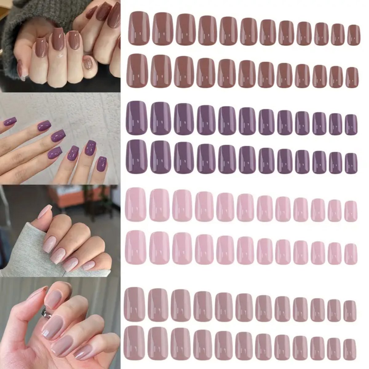 GUAPÀ® Plaknagels Nude Tinten | 120 stuks valse nagels | Press On Nails | Zelfklevende Plaknagels | Nepnagels | Kunstnagels | Compleet plaknagels starterspakket | Nagels Wraps | Nail Art | Korte Nagels | 120 stuks plaknagels Nude Roze Tinten