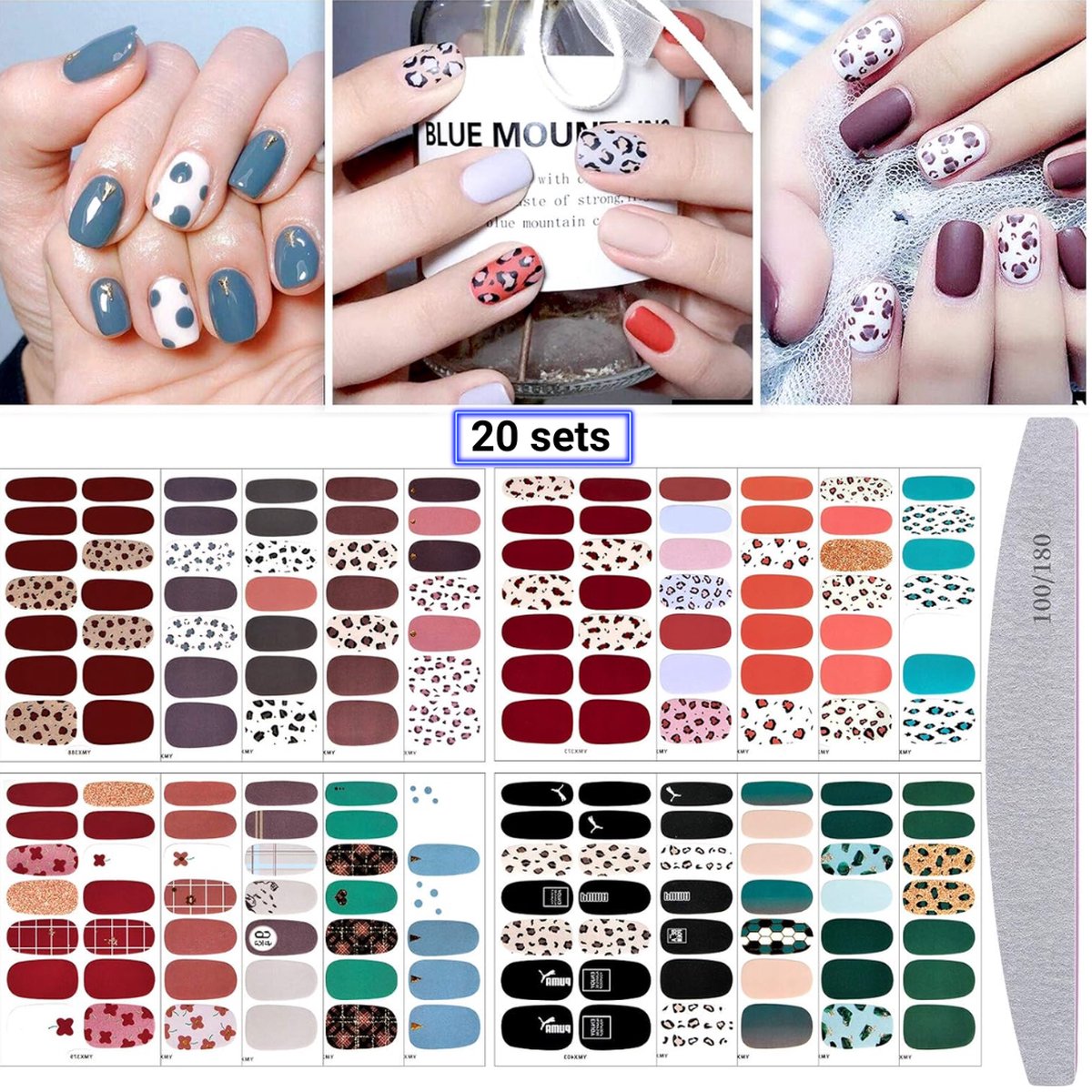 Nail Wraps Nagelstickers 20 pcs | Luipaard print
