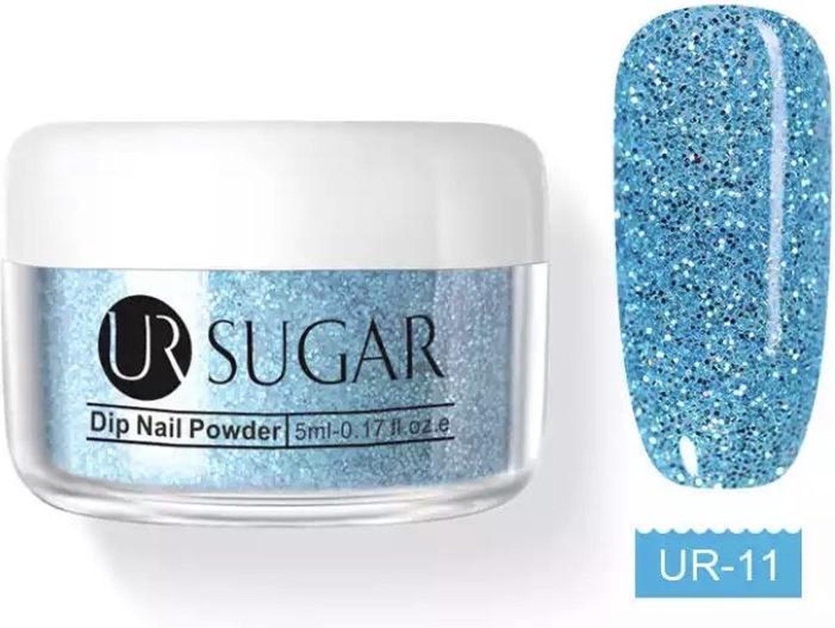 Holografische Dip Glitter Poeder - Azul / Turquoise / Blauw - 30ml - Nail-Art