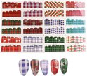 GUAPÀ® Nagelstickers & Nail wraps |  12 Vellen Nagelstickers met Kerst Vormen
