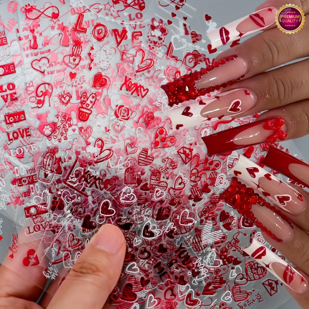 Nagelstickers Hartjes en Vormpjes 12 Vellen