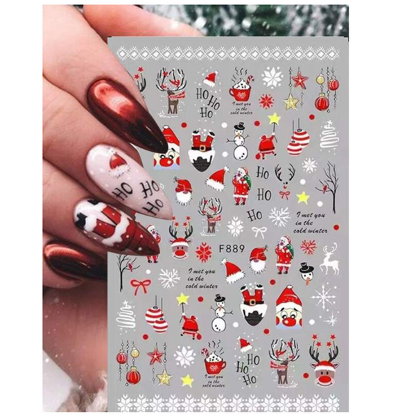 GUAPÀ® Nagelstickers diverse patronen 2 Nagelstickers kerstvellen