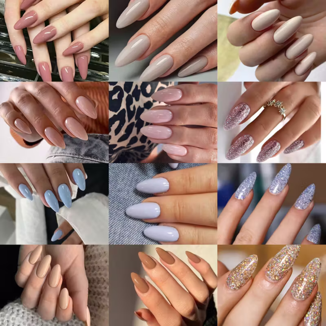 Plaknagels 288 Pcs Diverse Pastel Kleuren | Almond Nagel Tips