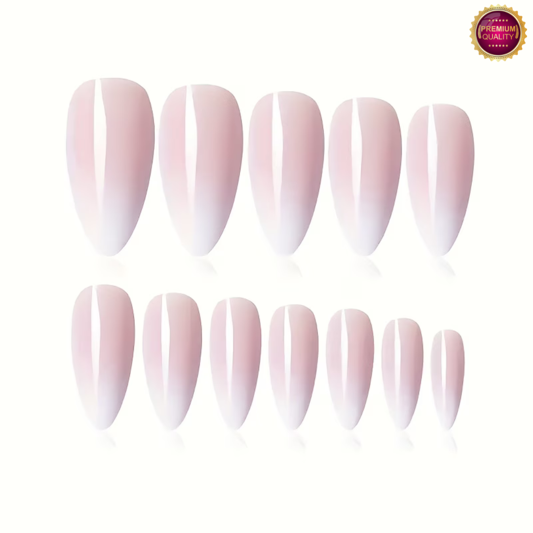 Plaknagels 144 Pcs Babyboom Roze | Almond Tips