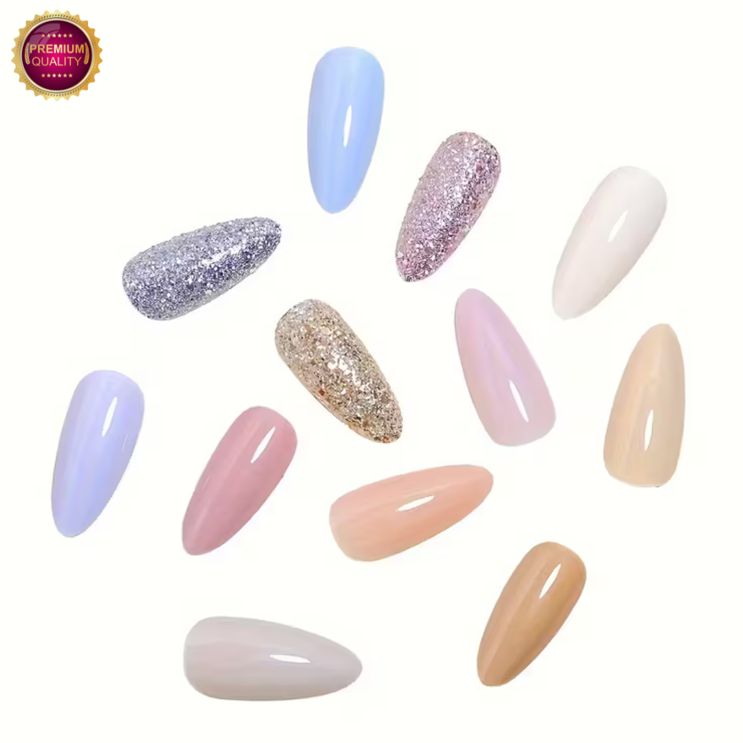 Plaknagels 288 Pcs Diverse Pastel Kleuren | Almond Nagel Tips