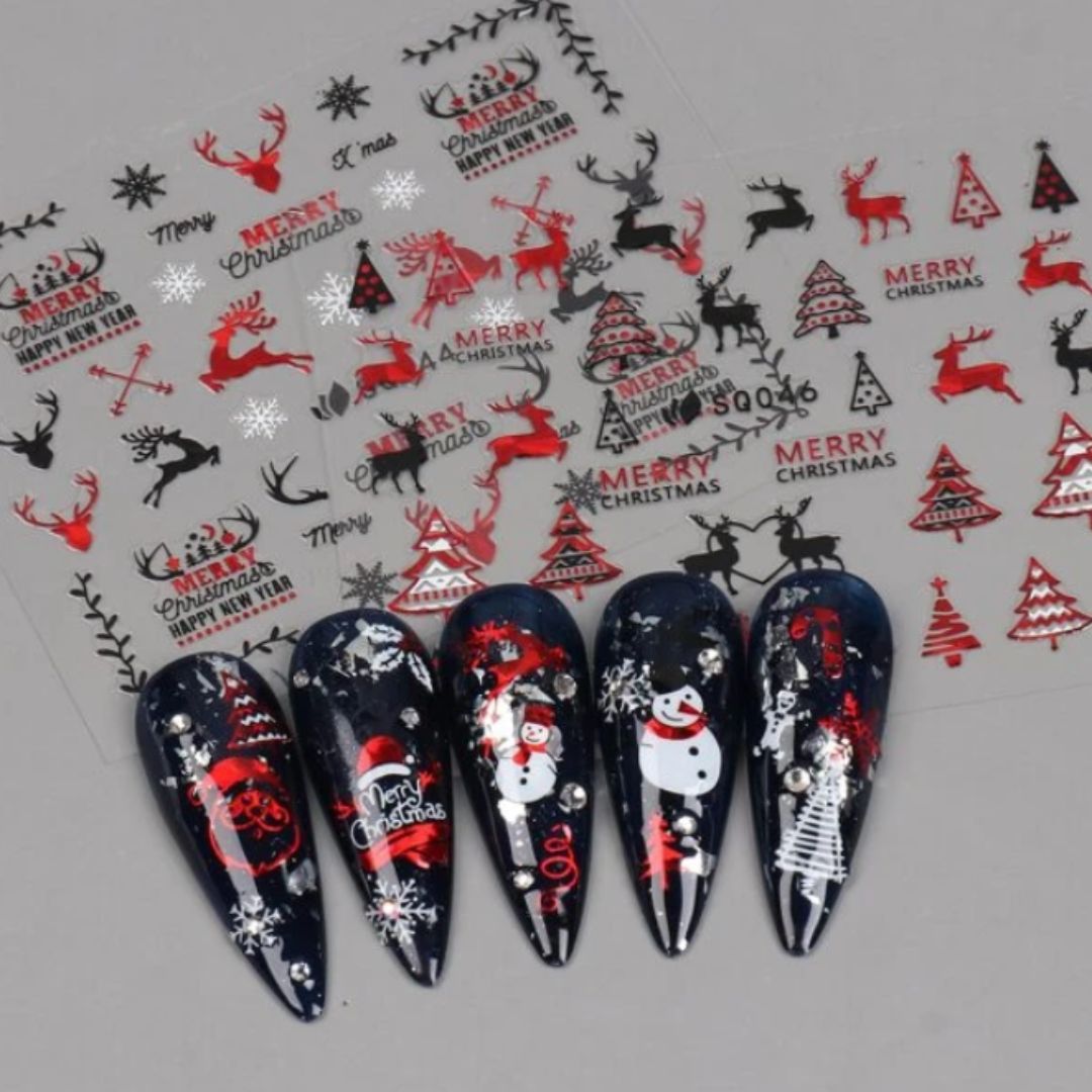 GUAPÀ® Nagelstickers 12 diverse patronen | Kerst nagelstickers