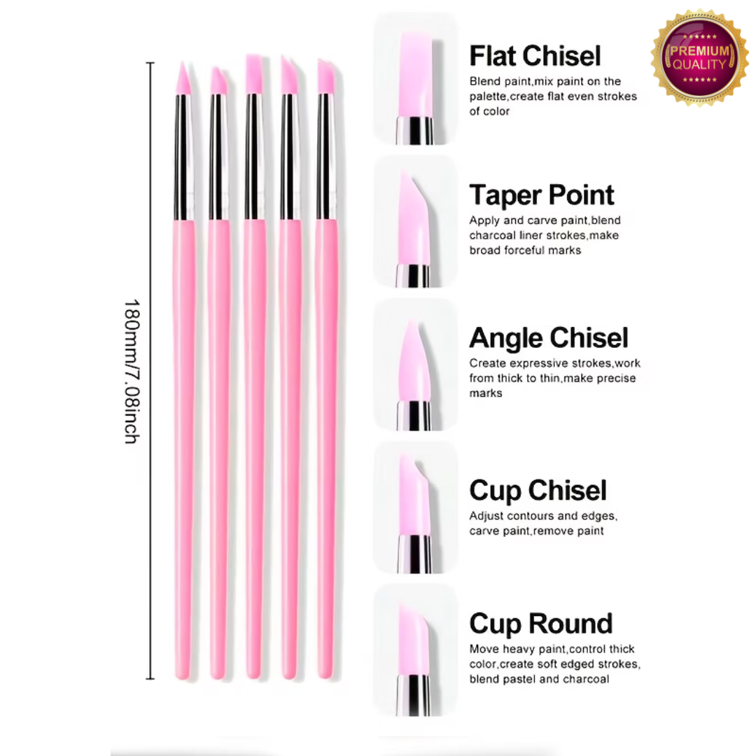 Nagelriem Bokkenpootjes Roze Silicone 5 Pcs