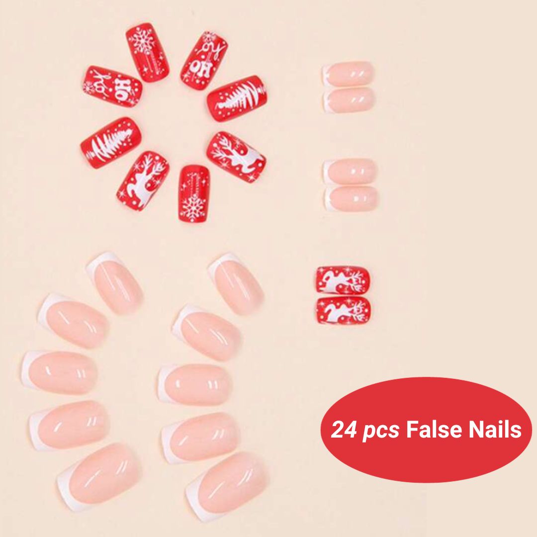 GUAPÀ® Plaknagels | 24 stuks valse nagels Kerst