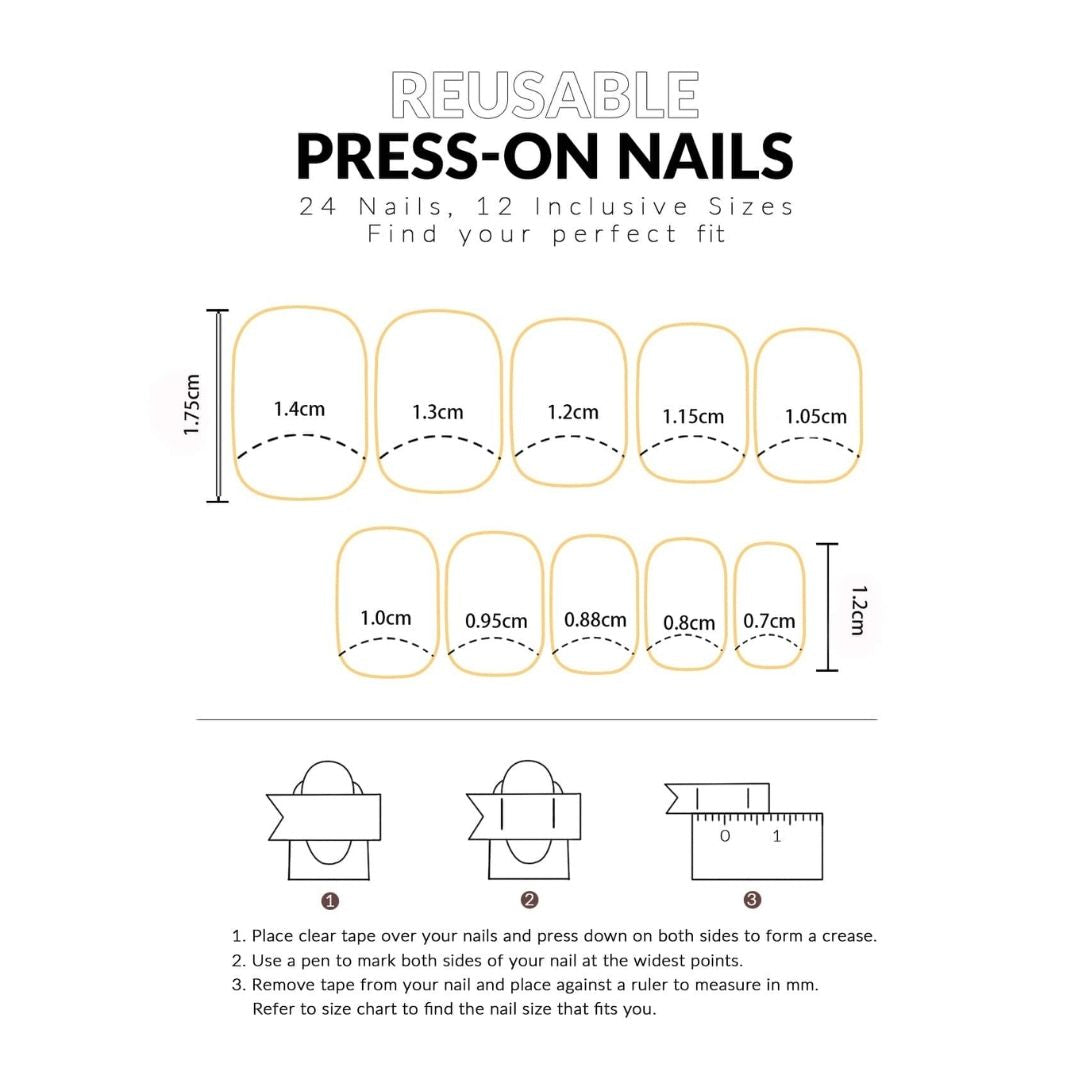 GUAPÀ® Plaknagels | 24 stuks valse nagels | Zwart