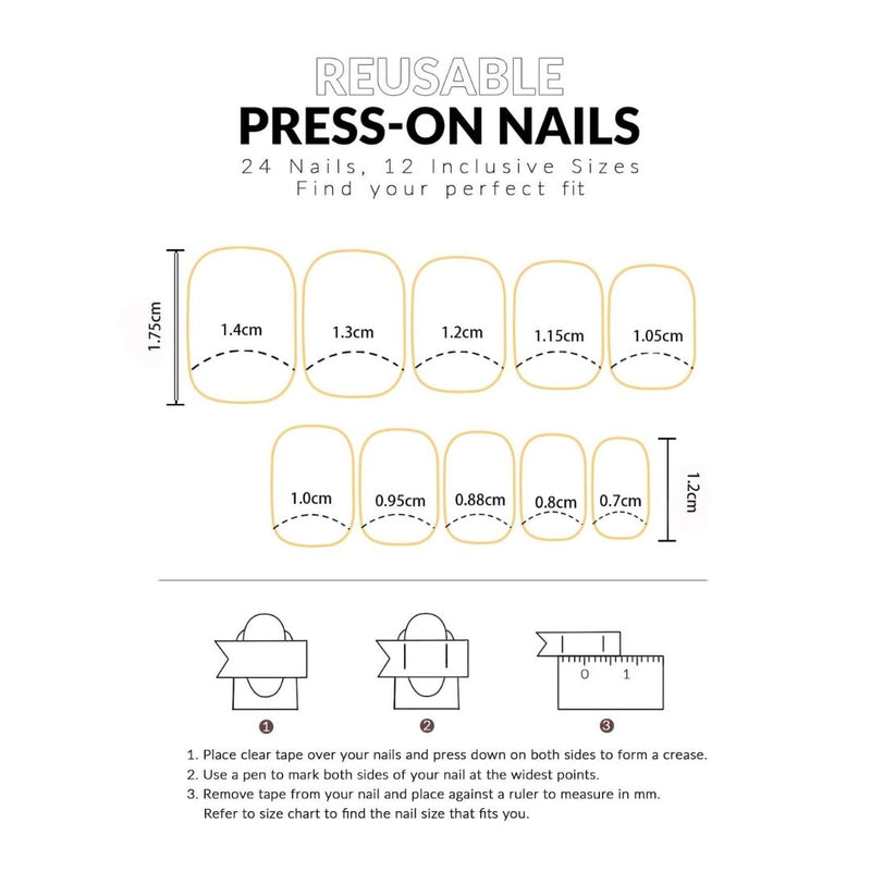 GUAPÀ® Plaknagels | 24 stuks valse nagels | Zwart