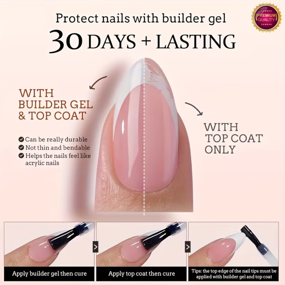 Plaknagels 144 Pcs Babyboom Roze | Almond Tips