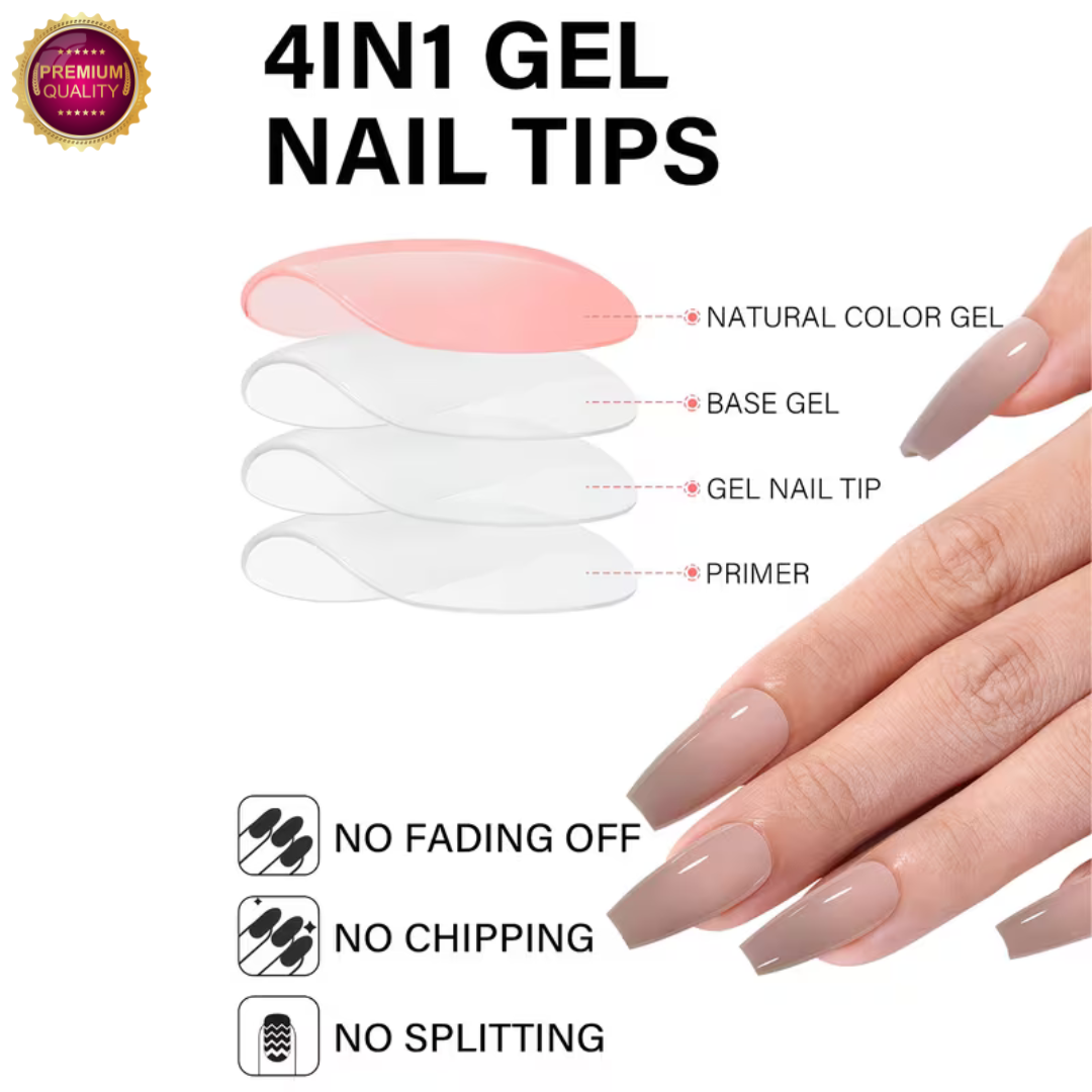 Plaknagels Vierkante Nageltips 240 Pcs | Diverse Nude Kleuren