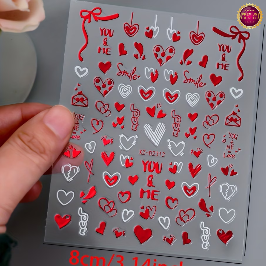 Nagelstickers Hartjes en Vormpjes 12 Vellen