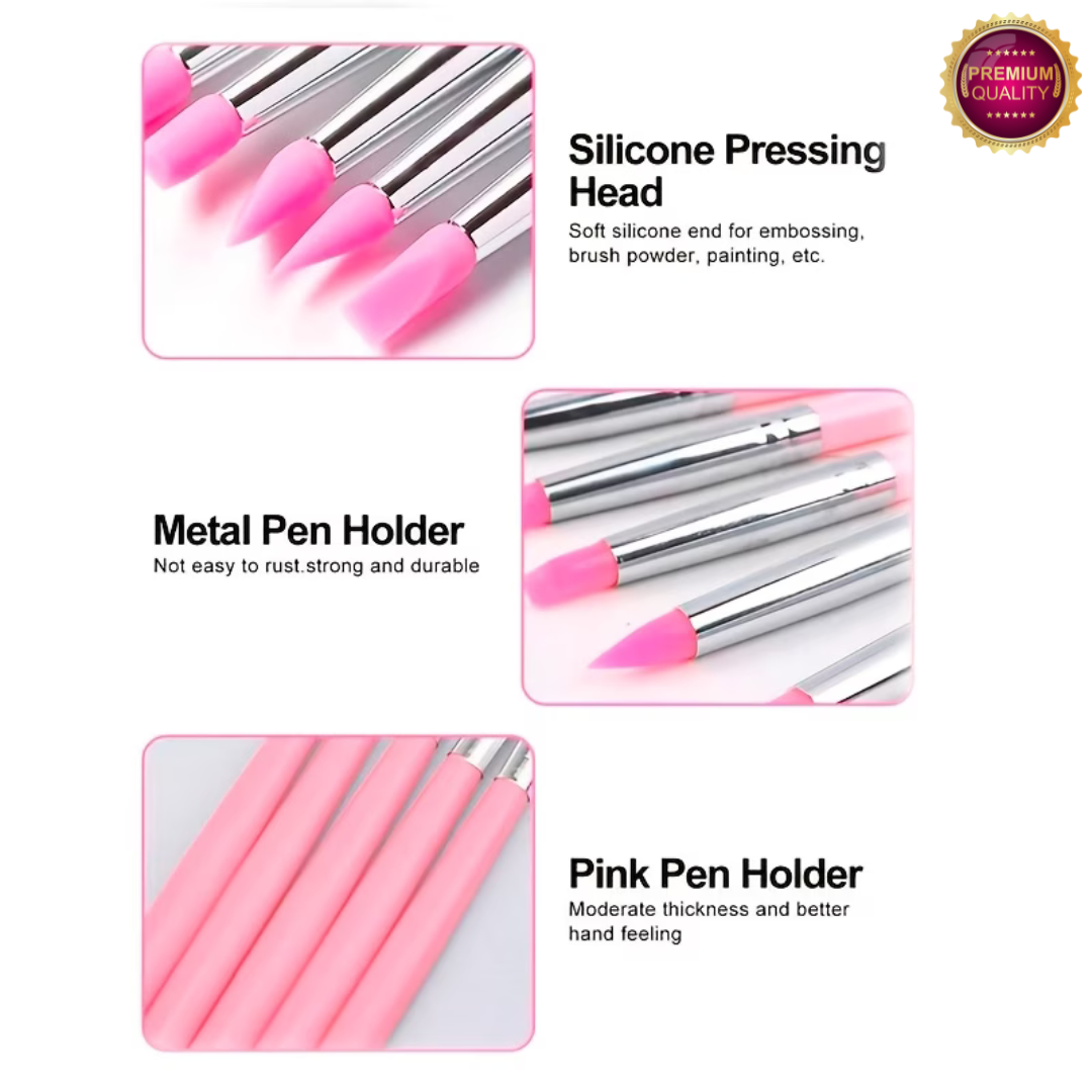 Nagelriem Bokkenpootjes Roze Silicone 5 Pcs