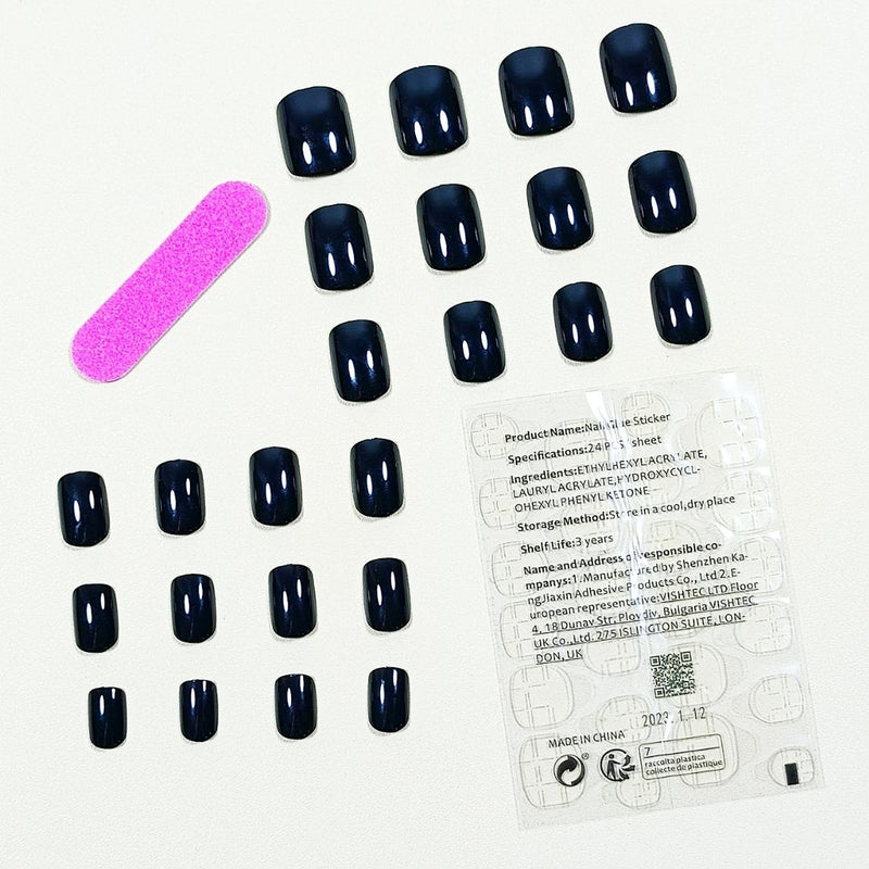 GUAPÀ® Plaknagels | 24 stuks valse nagels | Zwart