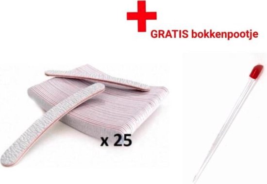 25 stuks - Nagel Vijlen - 100 / 180 GRIT - Kunstnagels - boomerang Vijl - banaan - High Quality - Professionele markt - gellak - shellac - nagels - nagelverzorging - acrylnagels - gelnagels