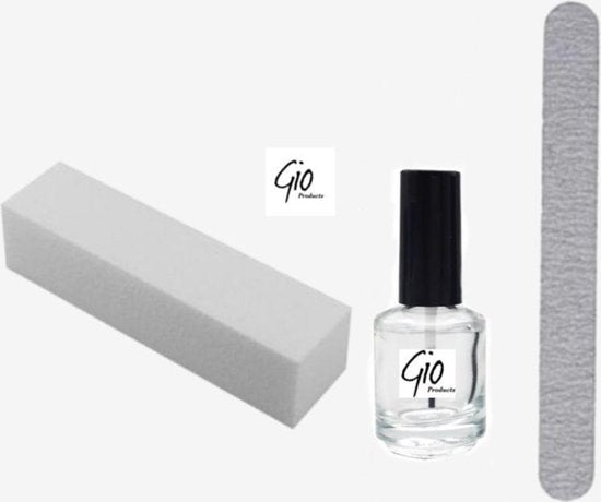 MANICURE SET OM JE NATUURLIJKE NATUURLIJKE NAGELS TE HERSTELLEN - NAGELOLIE AMANDEL - PROFESSIONEL VIJL GIT 180/240 - WITTE BLOK VIJL 240/240 - ACTIEPRIJS!