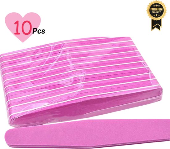 GUAPÀ® Nagelvijl 10 pcs | Polijstvijl | Polijst Blok Nagels | Roze Nagelvijlen 10 stuks | Gellak | Acryl | Nagelverzorging | Manicure | Nagelvijlen Roze Polijst vijl 10 stuks