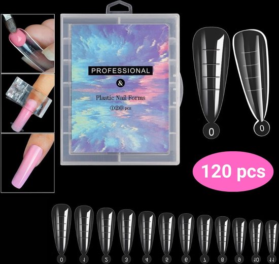 GUAPÀ® Nageltips | Transparant | Nepnagels & kunstnagels | Polygel | Acryl nagels | Gel nagels | 120 stuks Nagel Tips Clear