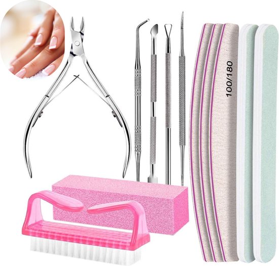 GUAPÀ® Manicureset 12 stuks | Manicure Tools | Bokkenpootje | Nagelriem Knipper | Nagelverzorging | Nagelvijl | Nagelriemolie | Manicure | Pedicure | Vakantie Kitje Nagels | 12 Manicure Tools