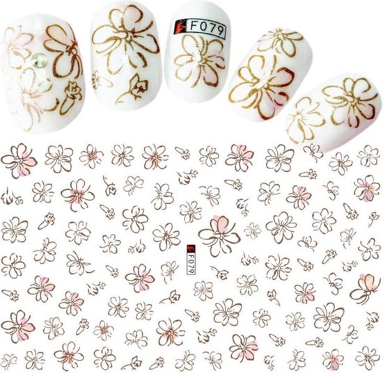 Nagel Stickers Nail Art 3D Bloem - Nagelversiering - Decoratie Stickers - Nagelfolie - 92 stickers