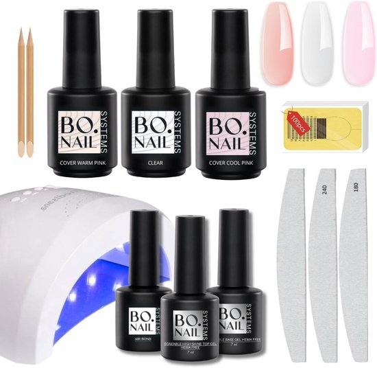 GUAPÀ® BIAB Starter Pakket – MERK I.AM NAILS Inclusief Nagel Led Lamp – Builder in a Bottle – BIAB Nagel Builder Gel – BIAB Nagellak Starterset - HEMA & TPO Free - Compleet BIAB Startspakket