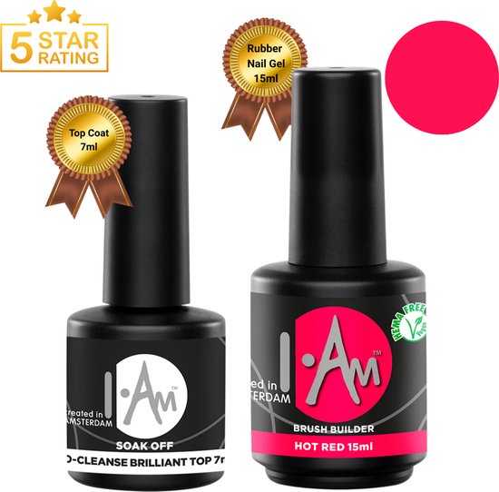 GUAPÀ® BIAB Gel & Primer 7 ml  | Builder Gel In A Bottle | BIAB | Gelnagels Starterspakket | Nagellak | Gellak | HEMA & TPO Free | Builder Gel | Rubber Base Gel | 15 ml BIAB Gel Rood Roze