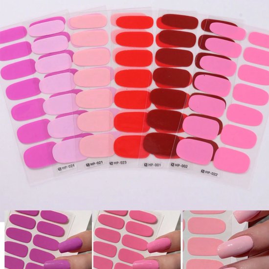 GUAPÀ® Nail wraps Nagelstickers 6 vellen | Stickers Roze Tinten