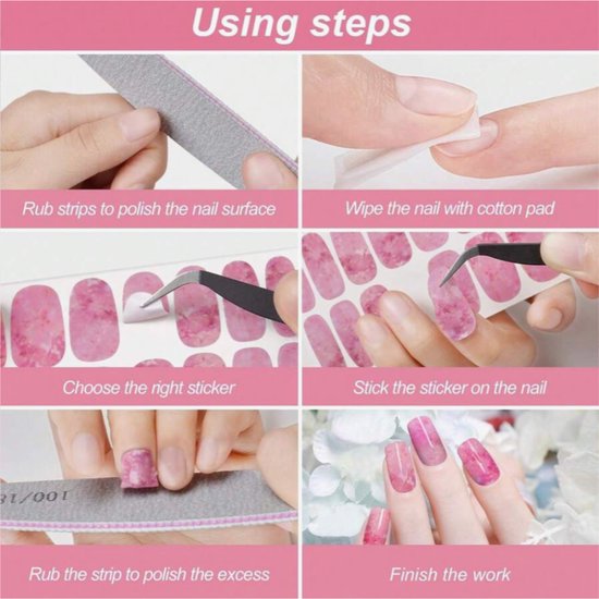 GUAPÀ® Nagelstickers & Nail wraps - 12 Nail Art Stickervellen | Marmer Look